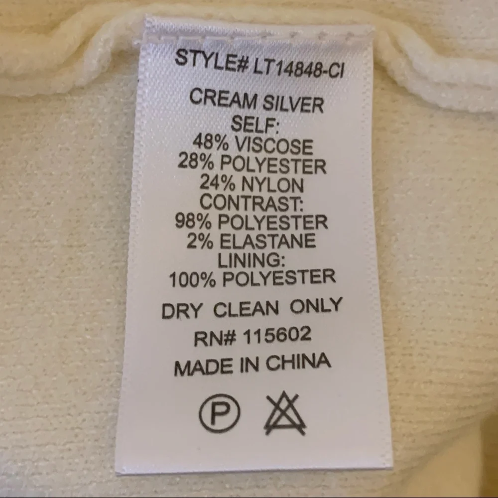 LUSH Sequin Sleeve Sweater Silver Cream Coquette Comfy Cozy Winter Sparkly Small - Picture 11 of 15